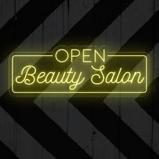 Open Beauty Salon Neon Sign - LED Light for Stylish Business Entrance - NEONXPERT