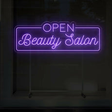 Open Beauty Salon Neon Sign - LED Light for Stylish Business Entrance - NEONXPERT