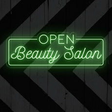 Open Beauty Salon Neon Sign - LED Light for Stylish Business Entrance - NEONXPERT