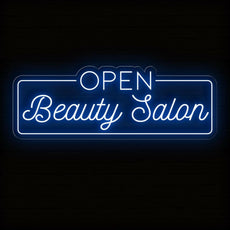 Open Beauty Salon Neon Sign - LED Light for Stylish Business Entrance - NEONXPERT