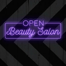 Open Beauty Salon Neon Sign - LED Light for Stylish Business Entrance - NEONXPERT