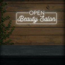 Open Beauty Salon Neon Sign - LED Light for Stylish Business Entrance - NEONXPERT