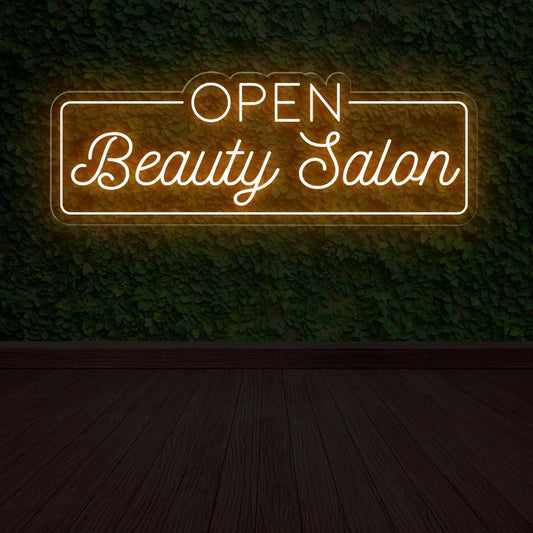 Open Beauty Salon Neon Sign - LED Light for Stylish Business Entrance - NEONXPERT