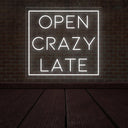 Open Crazy Late Neon LED Sign | Attract Night Owls - NEONXPERT