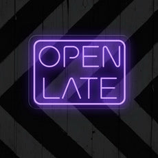 Open Late Neon Sign | LED Light Up Sign For Business - NEONXPERT