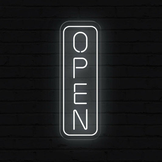 Open Vertical LED Neon Sign | Large Outdoor Light Up Sign - NEONXPERT