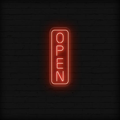 Open Vertical LED Neon Sign | Large Outdoor Light Up Sign - NEONXPERT