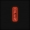 Open Vertical LED Neon Sign | Large Outdoor Light Up Sign - NEONXPERT