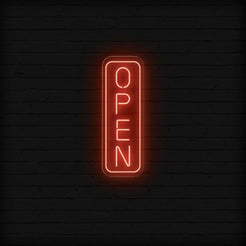 Open Vertical LED Neon Sign | Large Light Up Sign - NeonXpert