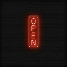 Open Vertical LED Neon Sign | Large Outdoor Light Up Sign - NEONXPERT