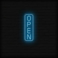 Open Vertical LED Neon Sign | Large Outdoor Light Up Sign - NEONXPERT