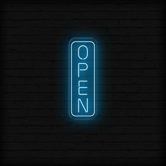 Open Vertical LED Neon Sign | Large Outdoor Light Up Sign - NEONXPERT