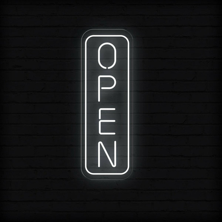 Open Vertical LED Neon Sign | Large Light Up Sign - NeonXpert