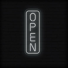 Open Vertical LED Neon Sign | Large Outdoor Light Up Sign - NEONXPERT