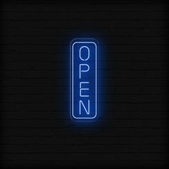 Open Vertical LED Neon Sign | Large Light Up Sign - NeonXpert