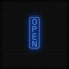 Open Vertical LED Neon Sign | Large Outdoor Light Up Sign - NEONXPERT