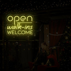 Open Walk-Ins Welcome Neon Sign - Illuminate Your Welcome Message - NEONXPERT