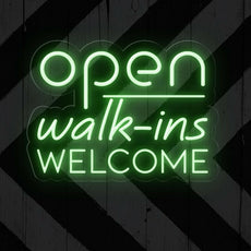 Open Walk-Ins Welcome Neon Sign - Illuminate Your Welcome Message - NEONXPERT