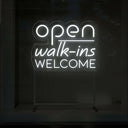 Open Walk-Ins Welcome Neon Sign - Illuminate Your Welcome Message - NEONXPERT