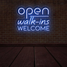 Open Walk-Ins Welcome Neon Sign - Illuminate Your Welcome Message - NEONXPERT