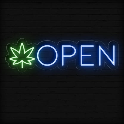 Open Weed Neon Sign | Elevate Your Space with Cannabis Signage - NEONXPERT