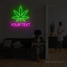 Personalized Weed Leaf LED Neon Sign - NeonXpert