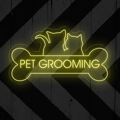 Pet Grooming Open Neon Dog Bone LED Sign | Pet Shop Led Light - NEONXPERT