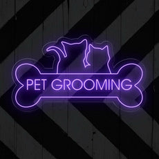 Pet Grooming Open Neon Dog Bone LED Sign | Pet Shop Led Light - NEONXPERT