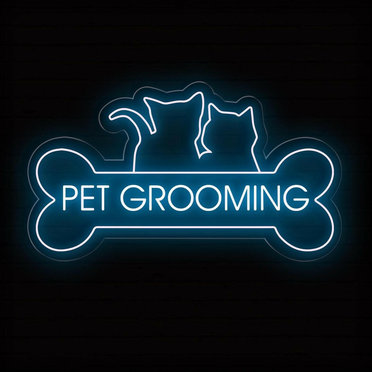 Pet Grooming Open Neon Dog Bone LED Sign Pet Shop Led Light