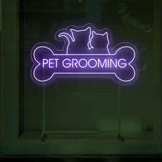 Pet Grooming Open Neon Dog Bone LED Sign | Pet Shop Led Light - NEONXPERT