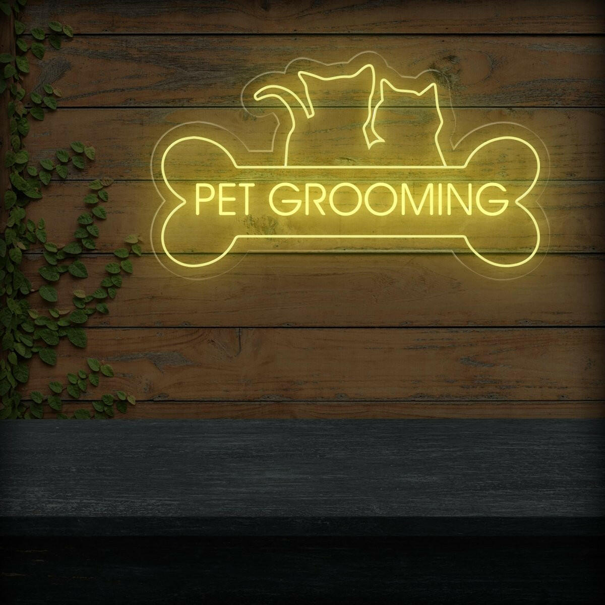 Pet Grooming Open Neon Dog Bone LED Sign | Pet Shop Led Light - NEONXPERT