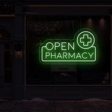 Pharmacy Open LED Neon Sign | Bright Window Business Signage - NEONXPERT