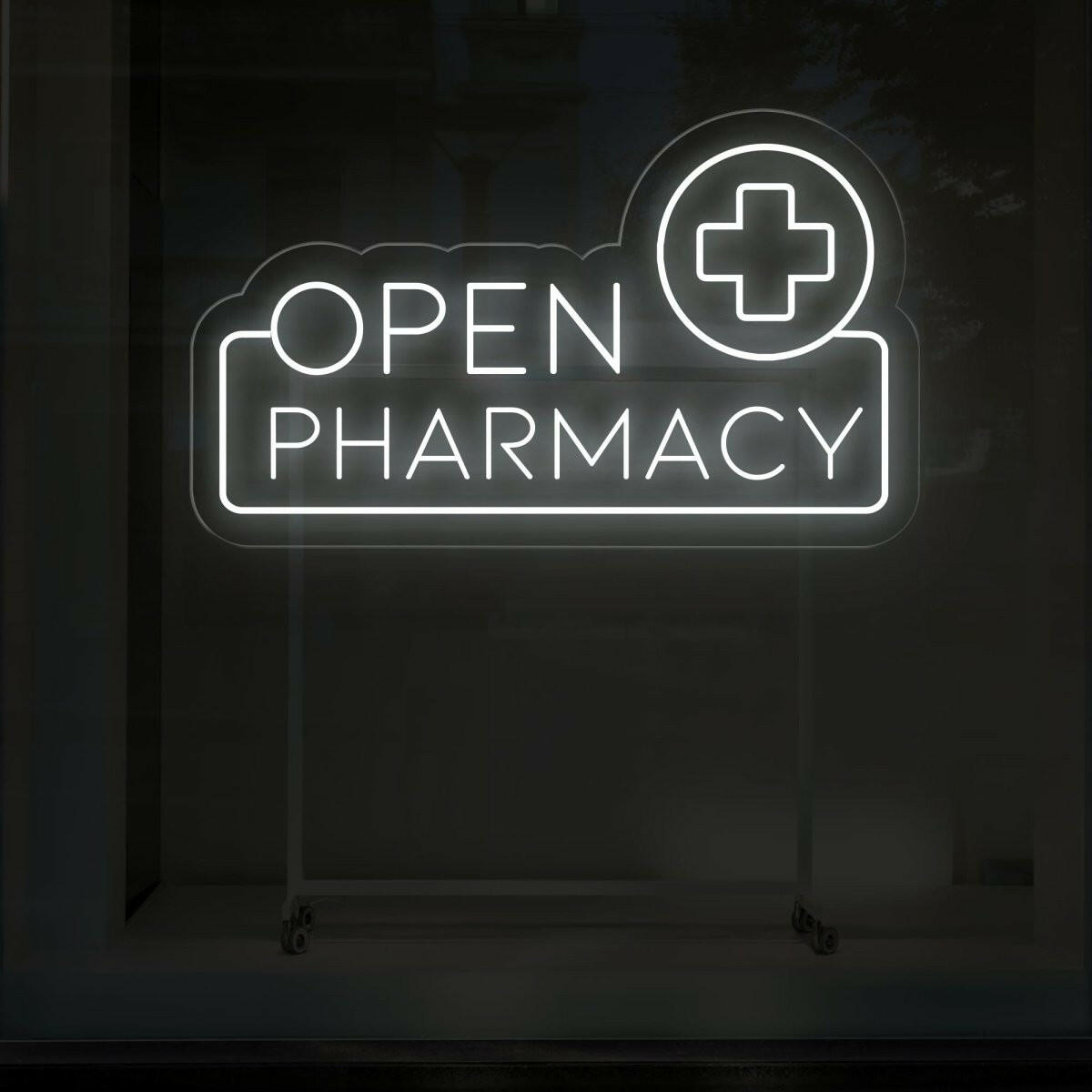 Pharmacy Open LED Neon Sign | Bright Window Business Signage - NEONXPERT