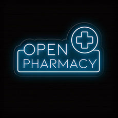 Pharmacy Open LED Neon Sign | Bright Window Business Signage - NEONXPERT