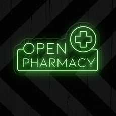 Pharmacy Open LED Neon Sign | Bright Window Business Signage - NEONXPERT