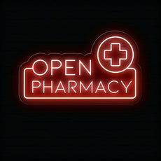 Pharmacy Open LED Neon Sign | Bright Window Business Signage - NEONXPERT