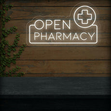 Pharmacy Open LED Neon Sign | Bright Window Business Signage - NEONXPERT