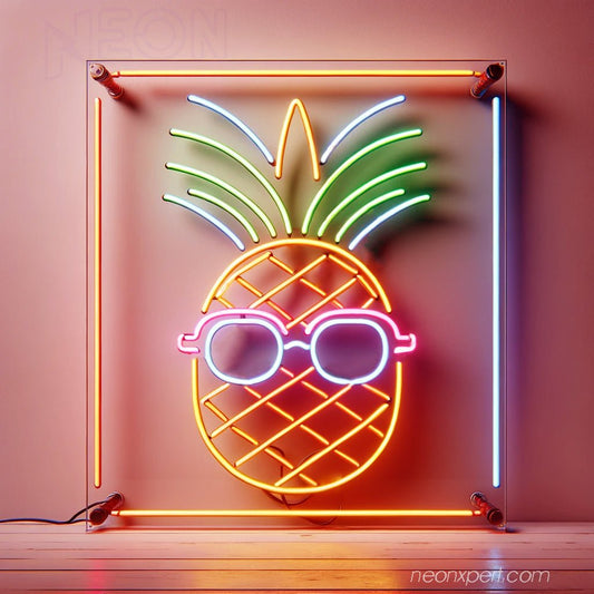 Pineapple With Glasses Neon Sign | Cool Pineapple LED Light - NeonXpert