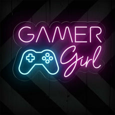 Pink Gamer Girl LED Neon Sign - Light up your Game Room Decor - NEONXPERT