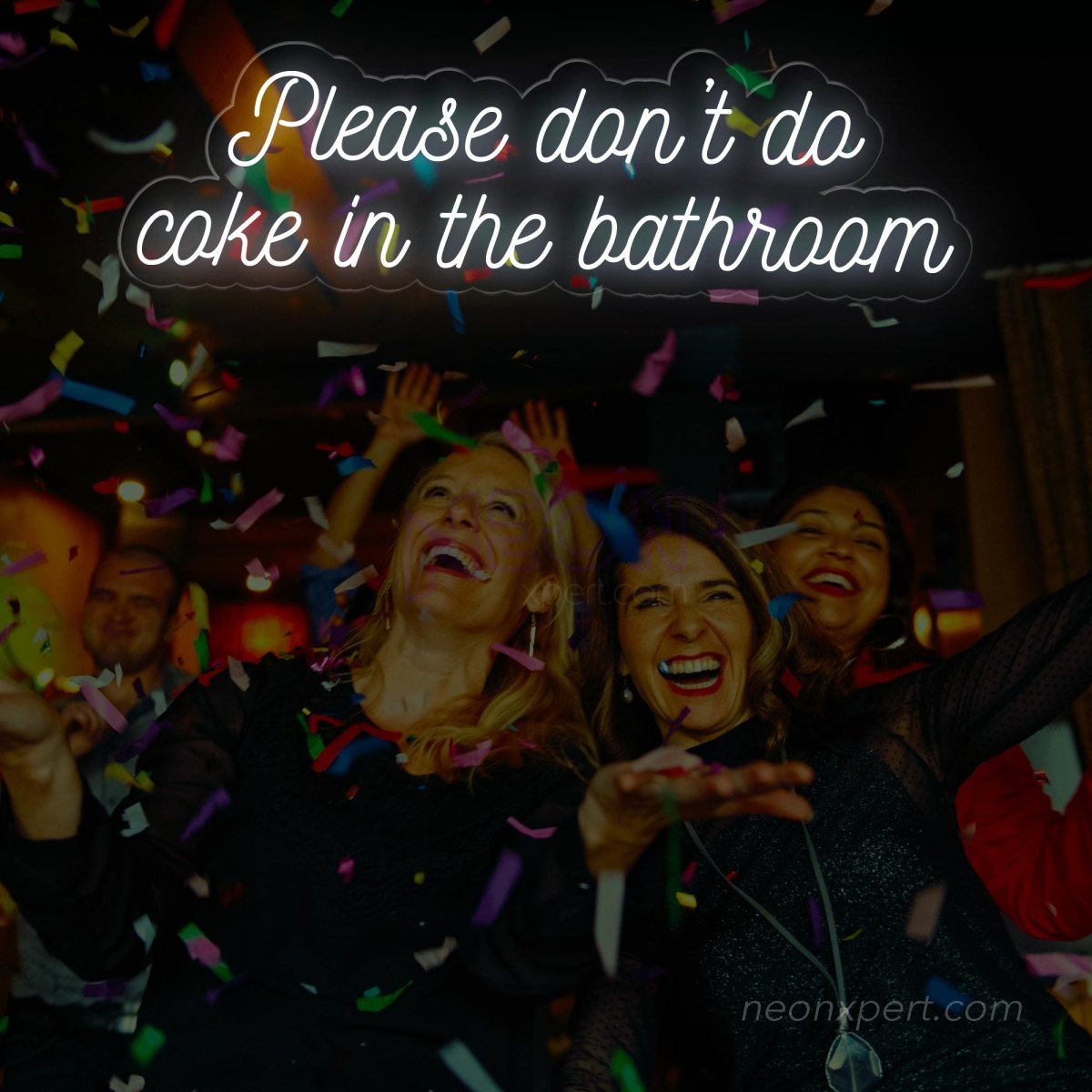 Please Don't Do Coke in the Bathroom Neon Sign - Quirky Decor | LED Humor - NeonXpert