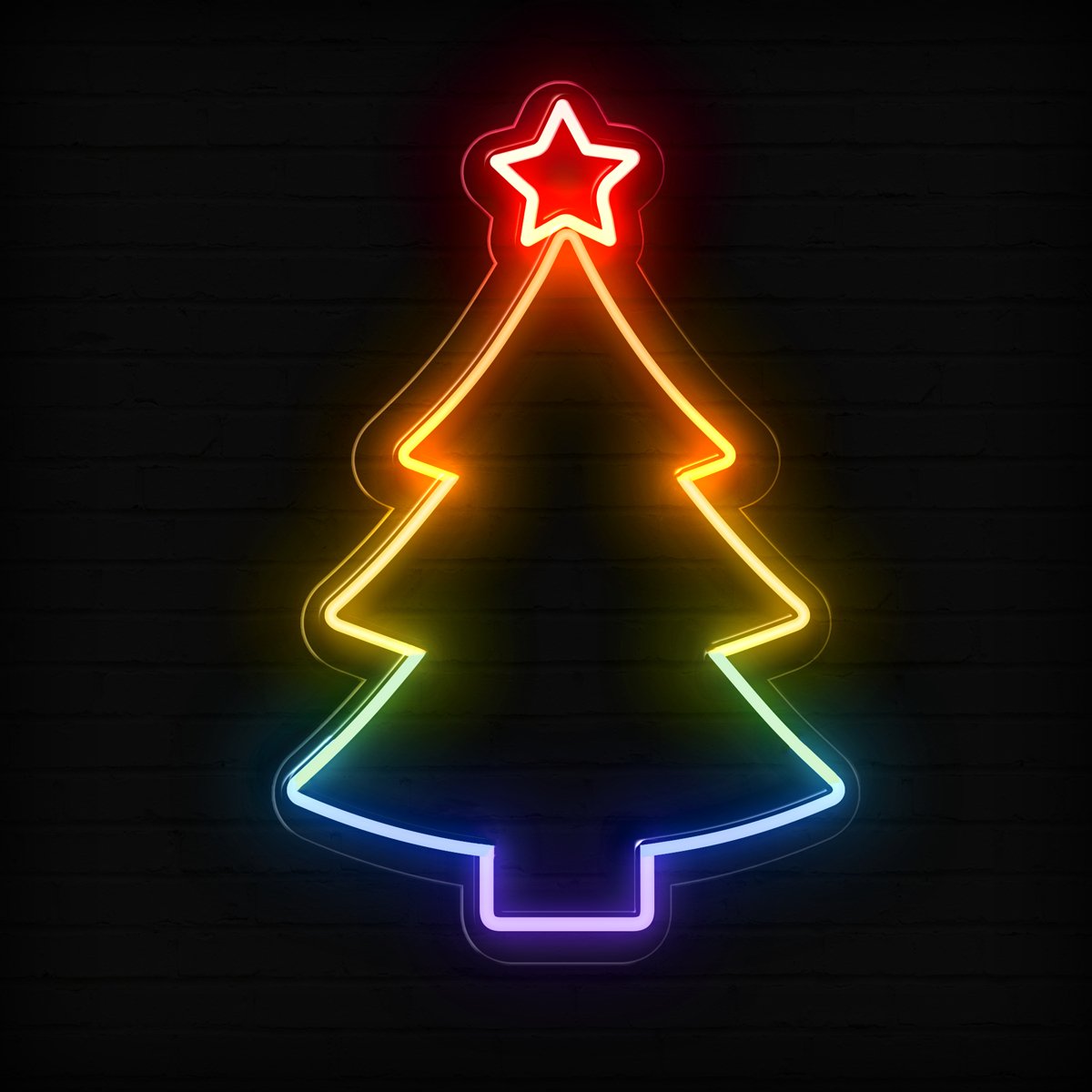 Rainbow Christmas Tree Neon Sign - Celebrate with Pride and Joy - NeonXpert