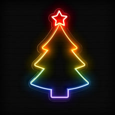 Rainbow Christmas Tree Neon Sign - Celebrate with Pride and Joy - NeonXpert