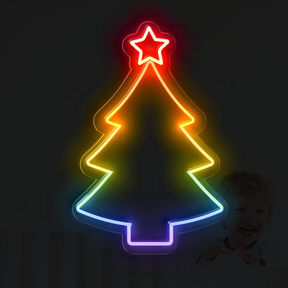 Rainbow Christmas Tree Neon Sign - Celebrate with Pride and Joy - NeonXpert