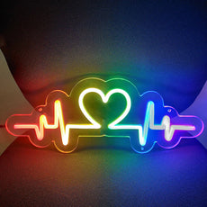 Rainbow Heartbeat Pride Neon Sign [USB] - NeonXpert