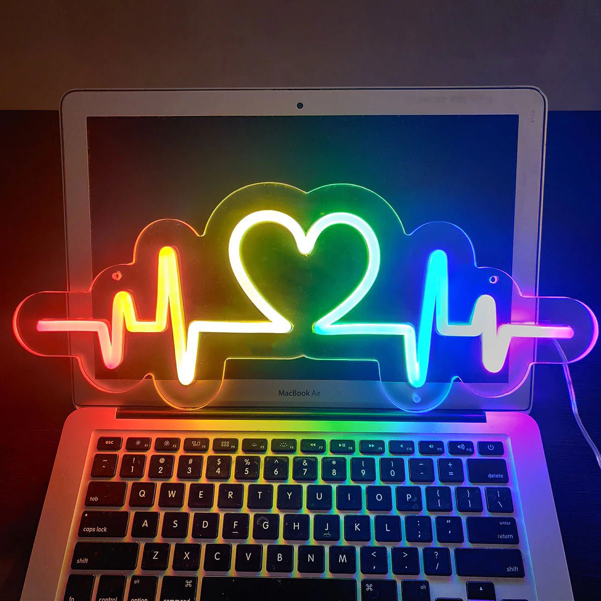 Rainbow Heartbeat Pride Neon Sign [USB] - NeonXpert