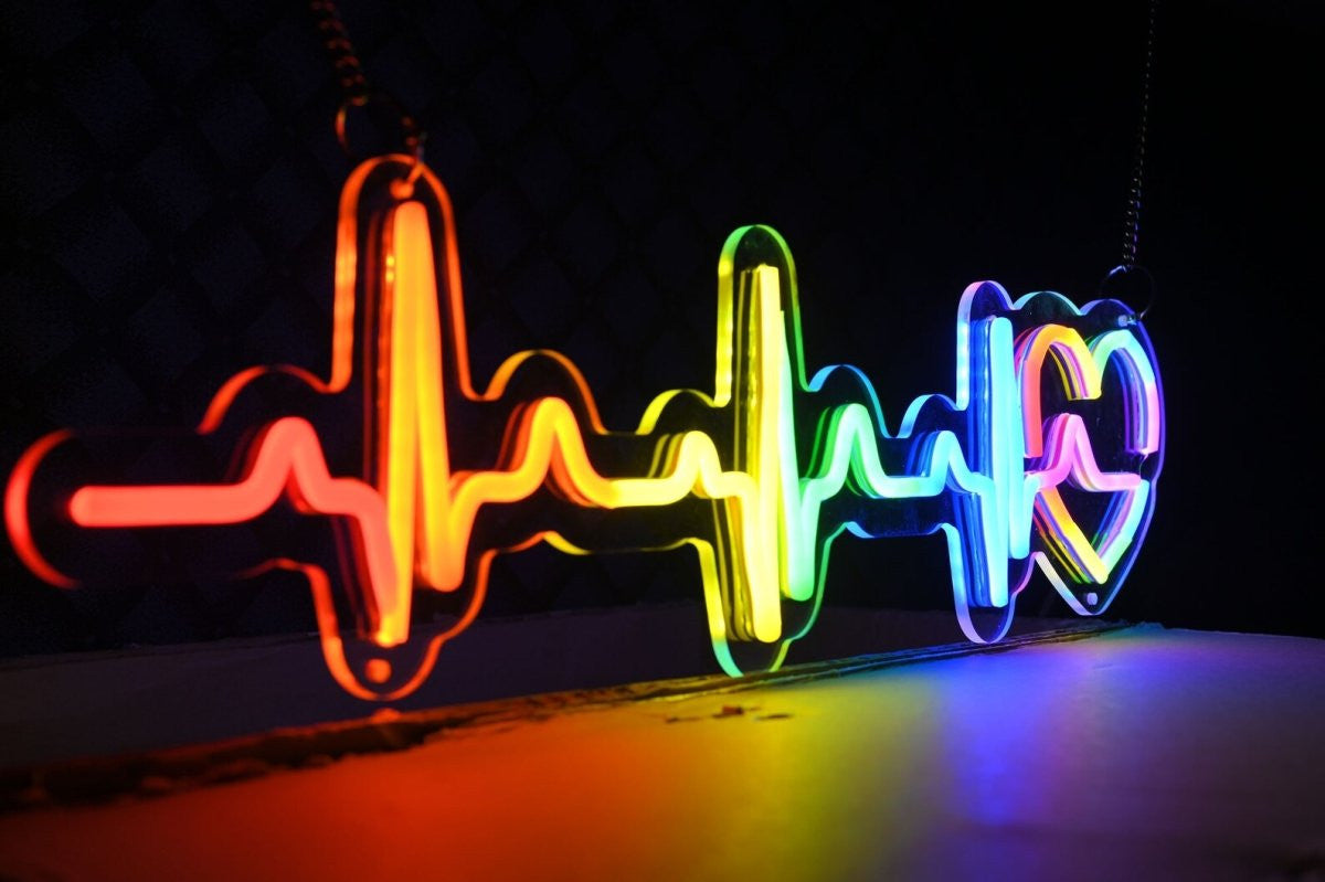 Rainbow Heartbeat Neon Sign – NeonXpert