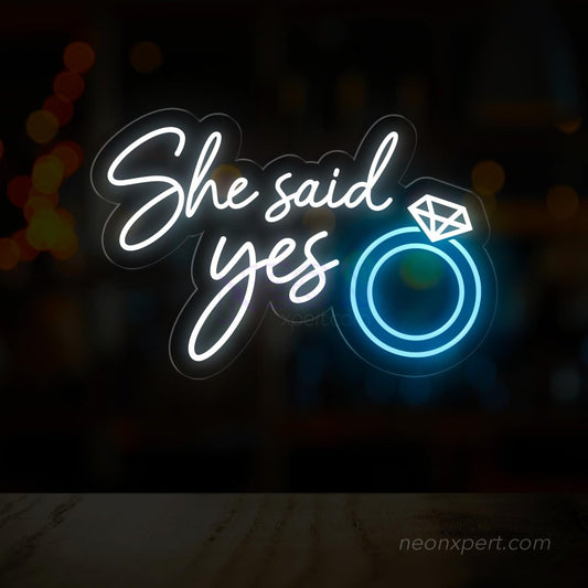 She Said Yes LED Neon Sign - Large Engagement Decor - NeonXpert