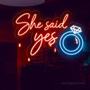 She Said Yes LED Neon Sign - Large Engagement Decor - NeonXpert