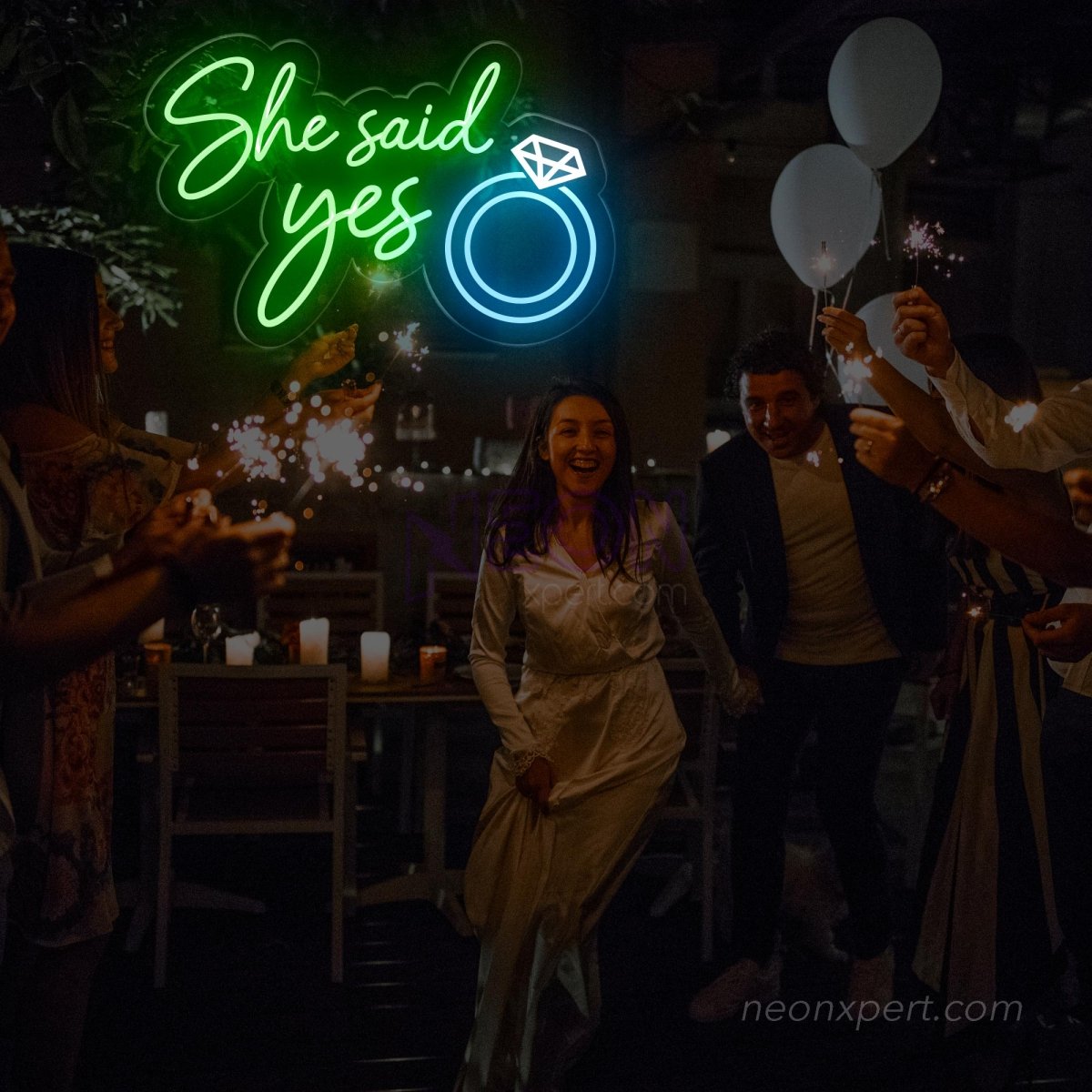She Said Yes LED Neon Sign - Large Engagement Decor - NeonXpert