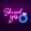 She Said Yes LED Neon Sign - Large Engagement Decor - NeonXpert
